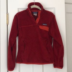 Red Patagonia fleece, women’s small